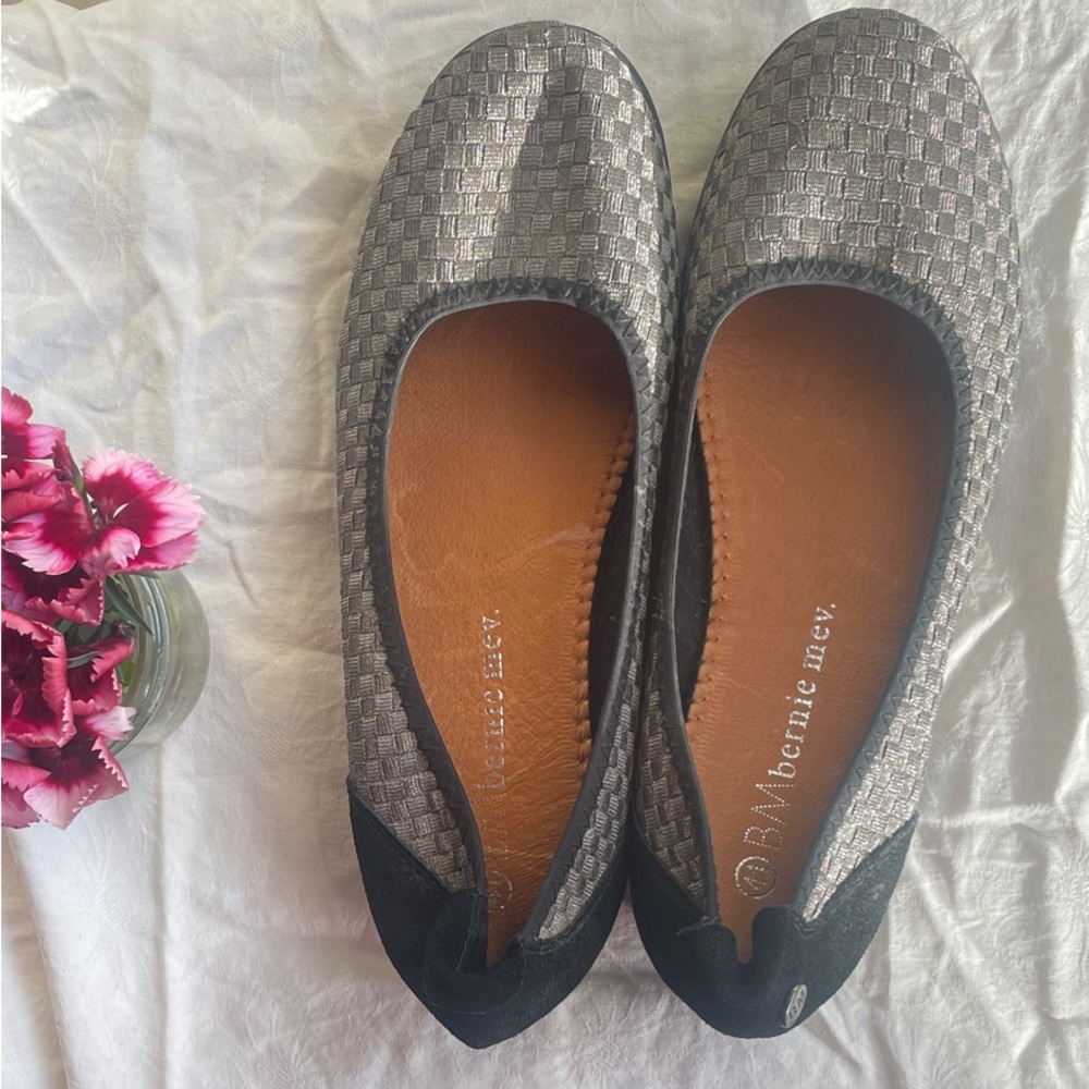 bernie mev. Metallic Woven Flats